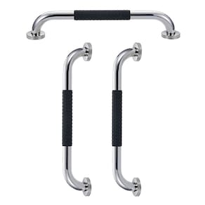 Barra de Apoio Inox 40cm Suporte Antiderrapante Idoso Gestante Kit 3 unidades Criança Cadeirante Banheiro Acessibilidade Segurança