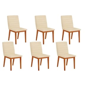 Kit 6 Cadeiras Sala Jantar Sofia 6 Un Ipe Linho Neve
