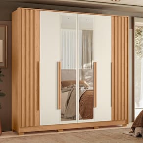 Guarda Roupa 6 Portas Espelho Olavo Freijo Off White