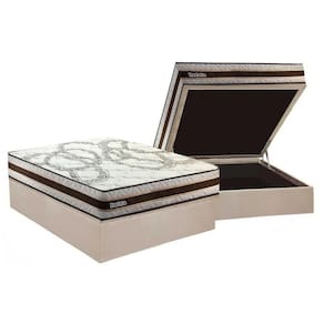 Conjunto Box Baú Casal: Colchão Molas Paropas D45 Resiste Hotel Douface + Base Crc Suede Clean (138x188)
