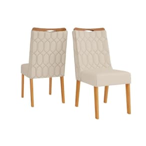 Kit 2 Cadeiras Sala Jantar Bia Cedro Linho Neve