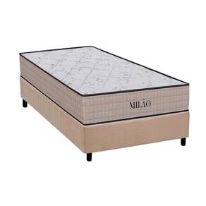 Cama Box Solteiro: Colchão Espuma D33 Ortho Milão Black + Base Crc Suede Clean (88x188)