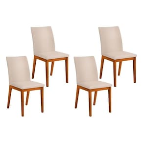 Cadeira De Cozinha Vitória Kit 4 Un Ipe Linho Neve