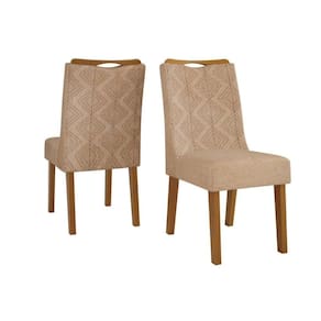Kit 2 Cadeiras Sala Jantar Stela 2 Un Ipe Suede Kraft Bege