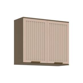 Módulo Cozinha Connect Aéreo Para Com 2 Portas Ripadas 80cm Duna Cristal2 Aéreos + 1 Balcão + 1 Complemento