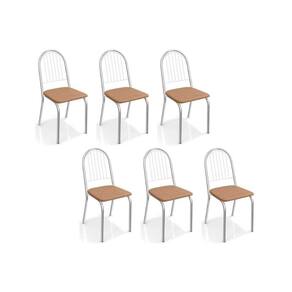 Kit 6 Cadeiras Sala Jantar Noruega C077 6 Un Cromada Capuccino