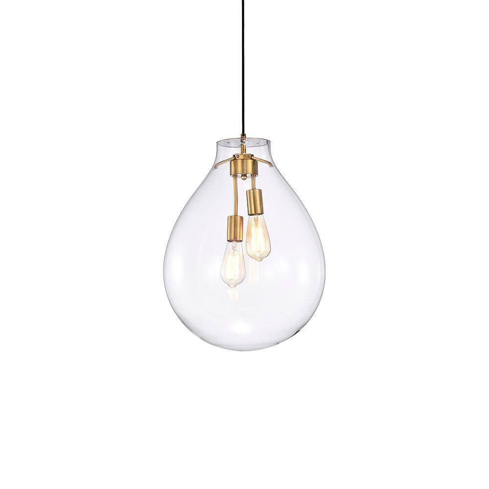 Lustre Pendente Skylight Tommy 3039 M E27 Bivolt Dourado-transparente Sky-3039tm