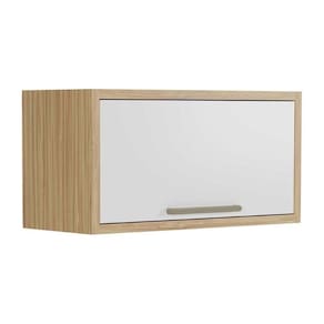 Módulo Cozinha Ronipa Syrah Armário Geladeira Com 1 Porta Basculante 80cm Amendoa Branco Ronipa