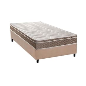 Conjunto Box Solteiro: Colchão Espuma Paropas D33 Anatômico Confort Ultra Firme + Base Crc Suede Clean (88x188)
