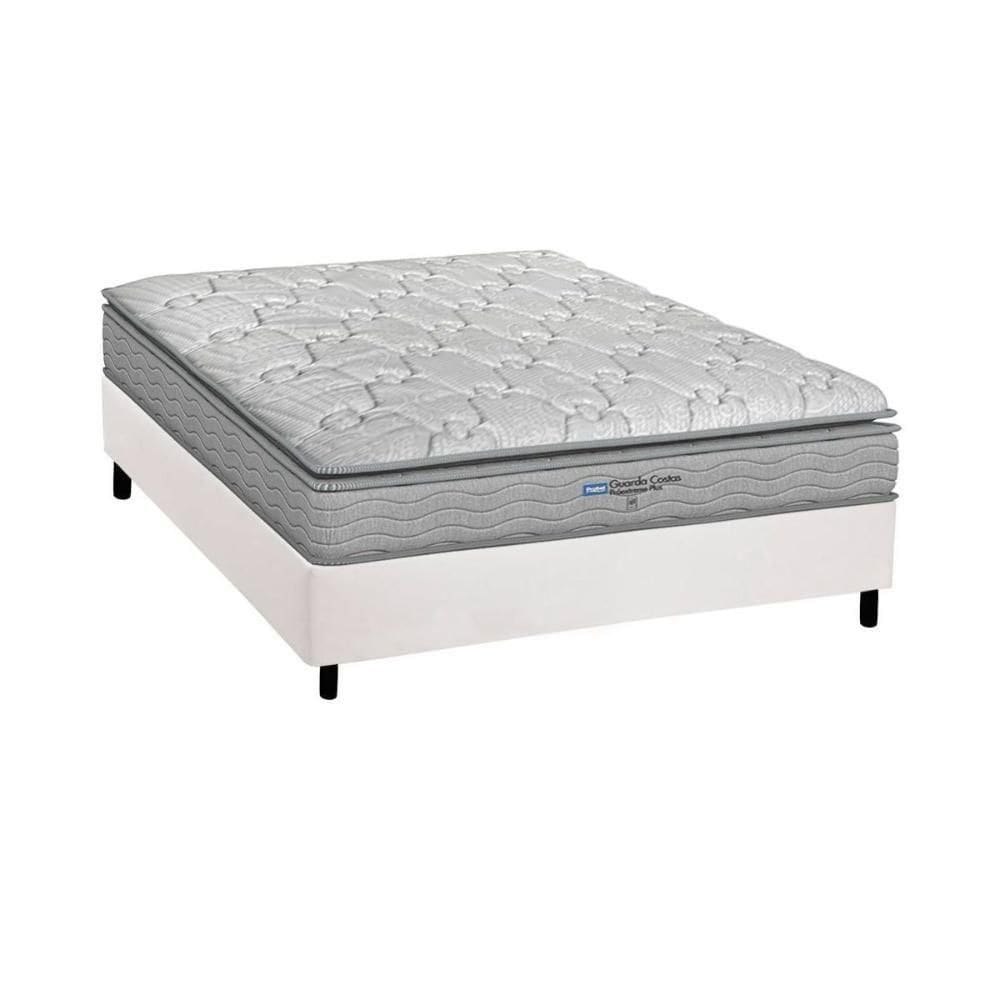 Cama Box Casal: Colchão Ortopédico Probel D45 Anatômico Guarda Costas Próextreme Plus + Base Crc Courano White (138x188)