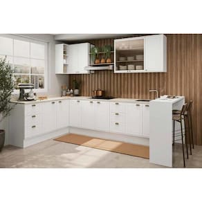 Cozinha Modulada Completa Bella 9 Peças 2aéreos+4balcões+1ilha+ 2 Complementosc9p48 Branco