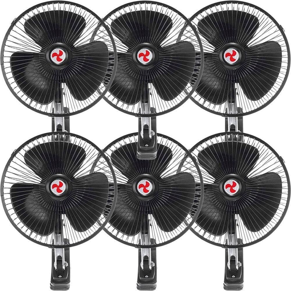 Kit 6 Mini Ventilador Veicular Carro Ônibus Caminhão De 20cm
