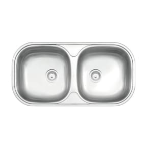 Cuba De Embutir-sobrepor Tramontina Isis 2c 34 Bs Em Aço Inox Acetinado 78x40 Cm