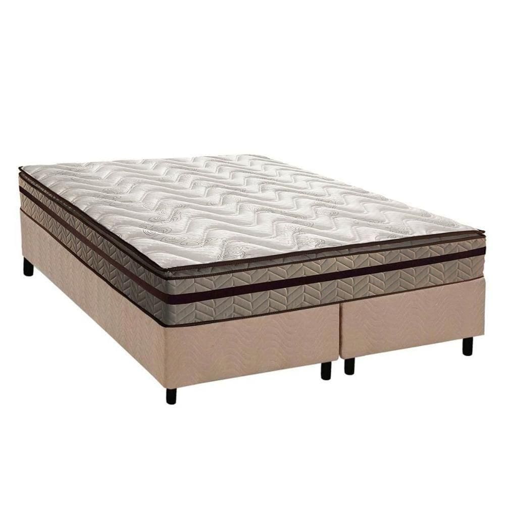 Conjunto Box Queen: Colchão Anatômico Paropas D28 - Orthomedic Gold Plus Rústico Clean + Base Crc Suede Clean (158x198)