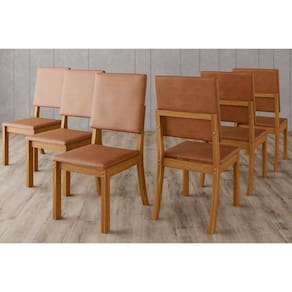 Kit 6 Cadeiras Sala Jantar Milla Plus 6 Un Nature Courano Caramelo
