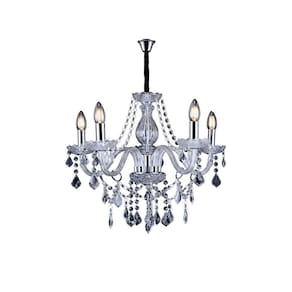Lustre Pendente Taschibra Glam 5 Transparente E14 Bivolt