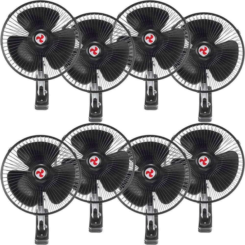 Kit 8 Mini Ventilador Veicular Carro Ônibus Caminhão De 20cm