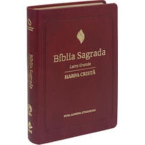 Biblia Naa Com Harpa Crista Letra Grande - Vinho