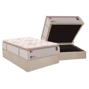 Conjunto Box Baú Casal: Colchão Molas Sealy Lfk Doux Confort + Base Crc Courano Clean (138x188)