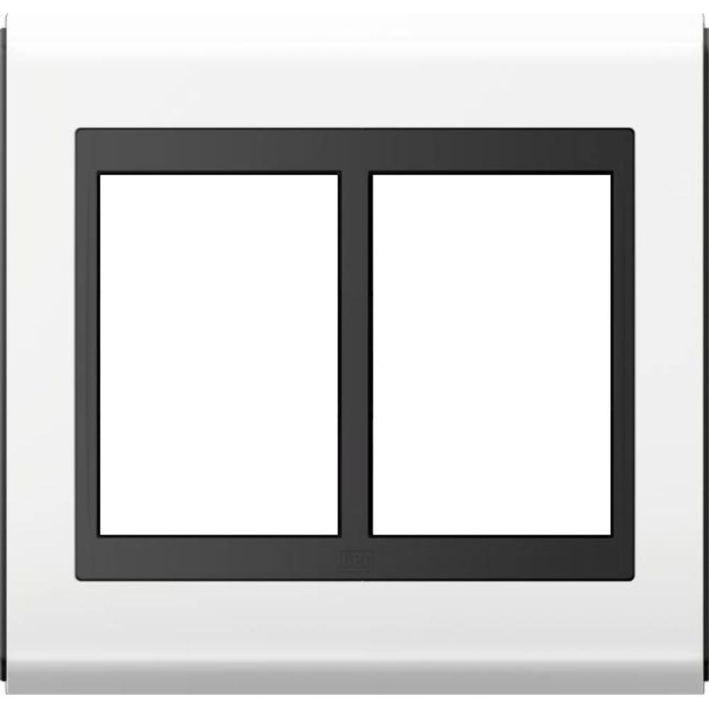 Placa 4X4 Refinatto Style 6 Posições Branco / Preto