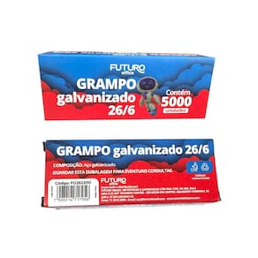 Grampo Para Grampeador 26/6 Galvanizado C/20.000 Grampos