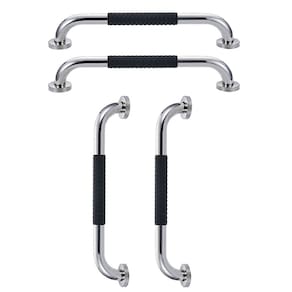 Barra de Apoio Inox 40cm Suporte Antiderrapante Kit 4 unidades Idoso Gestante Criança Cadeirante Banheiro Box Casa Acessibilidade Segurança