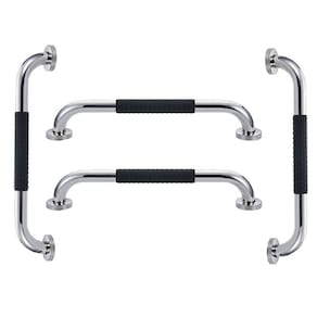 Barra de Apoio 40cm Inox Suporte Antiderrapante Acessibilidade Kit 4 unidades Banheiro Box Idoso Criança Segurança Resistente