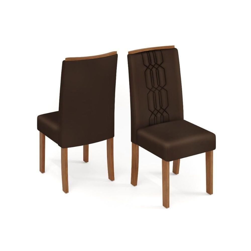 Cadeira De Cozinha Zoe Kit 2 Un Freijó Suede Moca Marrom