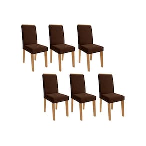Kit 6 Cadeiras De Cozinha Taís 6 Un Nature Suede Joli Chocolate Cimol