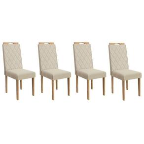 Kit 4 Cadeiras Sala Jantar 2cad153ea 4 Un Eucalipto Linho Areia A052