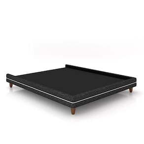 Cama Avulsa Para Colchão Casal Torres Pés Em Madeira Linho Produto G91 - Gran Belo