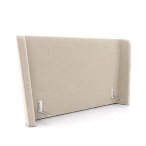 Cabeceira Design Para Cama Queen Torres Pés Em Madeira Veludo Bege G91 - Gran Belo