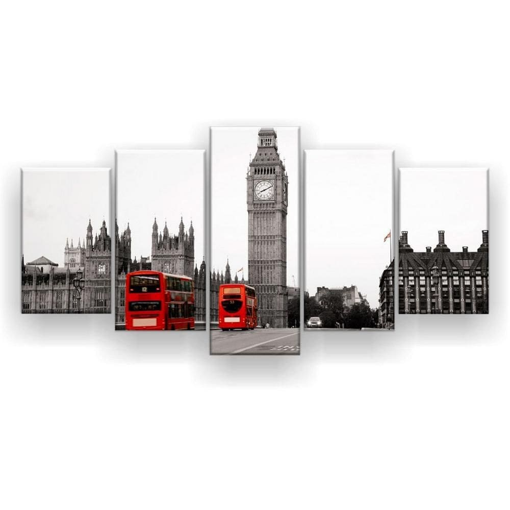 Quadro Decorativo Mosaico 5 Peças Big Bem