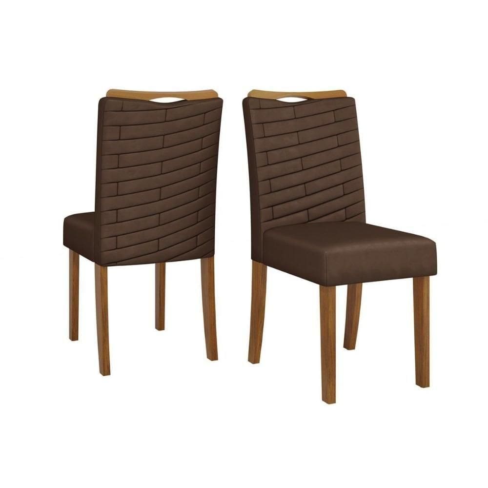 Kit 2 Cadeiras Sala Jantar Julia Freijó Suede Moca Marrom