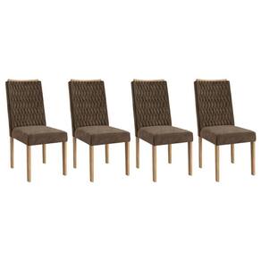 Cadeira De Cozinha 2cad157ea Kit 4 Un Eucalipto Suede Marrom A033