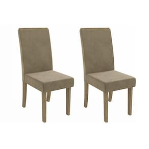 Cadeira De Cozinha 2cad142cn Kit 2 Un Canela Suede Bege