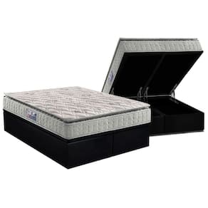 Cama Box Baú Queen: Colchão Espuma D33 Orthosono One Face + Base Crc Suede Black (158x198)