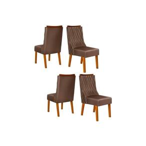 Kit 4 Cadeiras Sala Jantar Jade 4 Un Freijó Suede Moca