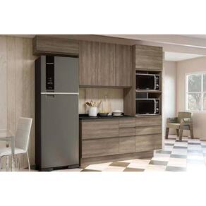 Cozinha Modulada Completa Maxxi 5 Peças 2 Aéreos + 1 Balcão + 1 Paneleiro + 1 Complemento C5p23 Nogal