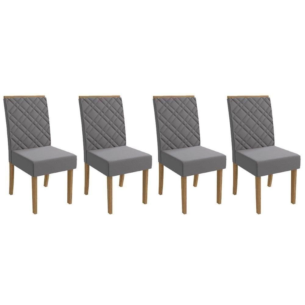 Kit 4 Cadeiras De Cozinha 2cad149fr 4 Un Freijó Suede Titanio A050