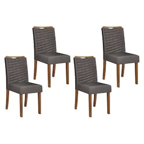 Cadeira De Cozinha Julia Kit 4 Un Freijó Suede Lunar
