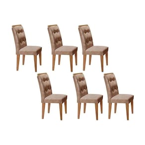 Kit 6 Cadeiras Sala Jantar Imperatriz 6 Un Casal Suede Capuccino Rufato