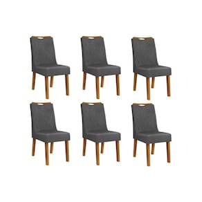 Cadeira De Cozinha Stela Kit 6 Un Ipe Suede Lunar