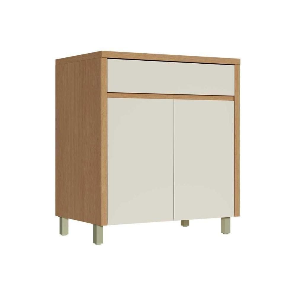 Gabinete De Cozinha Modulado Balcão Com Tampo Condessa Com 2 Portas E 1 Gaveta 80cm Carvalho Cinza