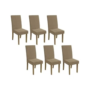 Cadeira De Cozinha 2cad131fr Kit 6 Un Freijó Linho Fendi A057