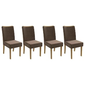 Kit 4 Cadeiras Sala Jantar 2cad129fr 4 Un Freijo Suede Marrom A033