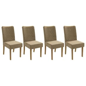 Kit 4 Cadeiras Sala Jantar 2cad129fr 4 Un Freijo Suede Bege A036