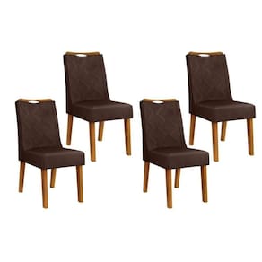 Kit 4 Cadeiras Sala Jantar Stela 4 Un Ipe Suede Moca