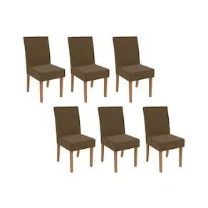 Cadeira De Cozinha 2cad133ng Kit 6 Un Nogueira Suede Marrom A033