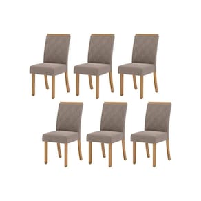 Kit 6 Cadeiras Sala Jantar Vita 6 Un Nature Suede Light Bege